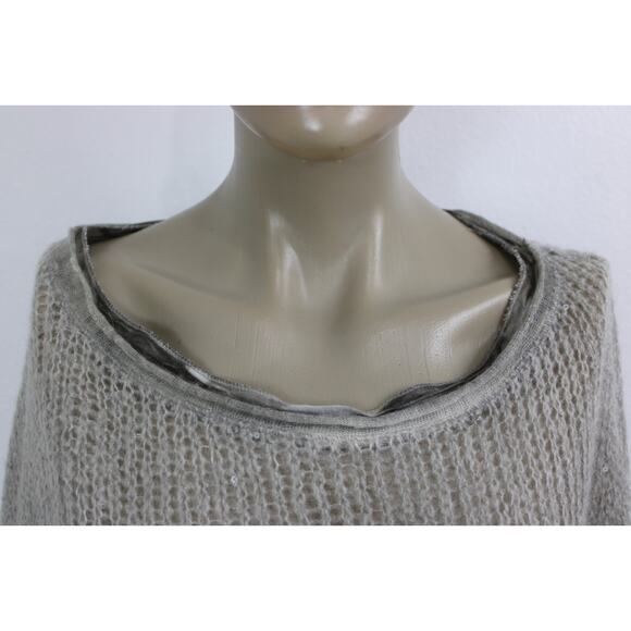 Kosmika Womens OS Sweater Pullover Open Knit Metallic Sparkle Mohair Blend Italy - Picture 3 of 11